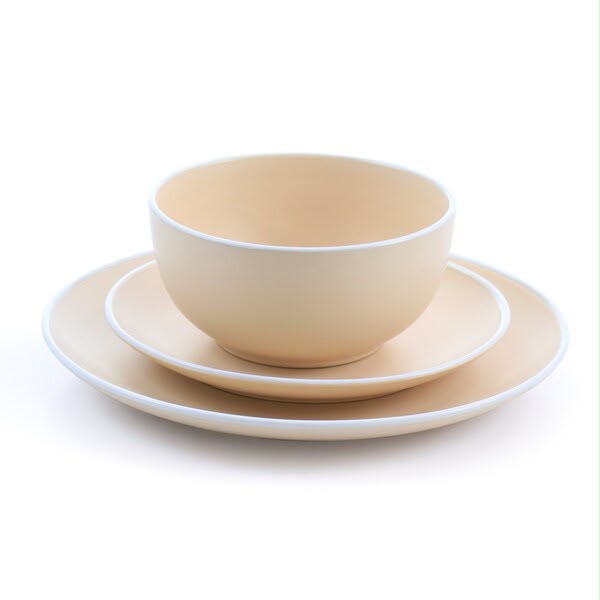 Juego de vajilla de cerámica de 12 piezas Tia Morwy Creamy Tahini