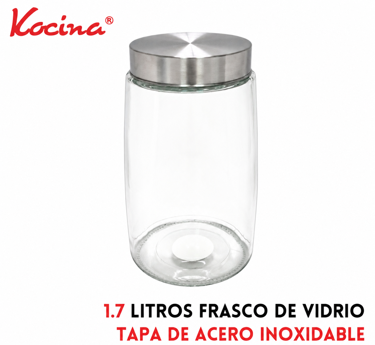 Frasco de vidrio de 1.7 l
