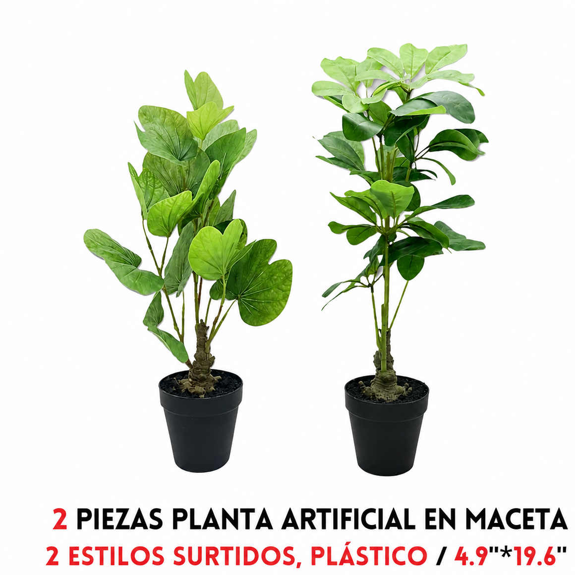 Maceta con planta artificial