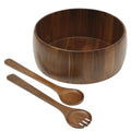 Gibson Home Laurelton Juego de 3 piezas grandes de madera de acacia de 13" para servir ensaladas con 2 herramientas para servir