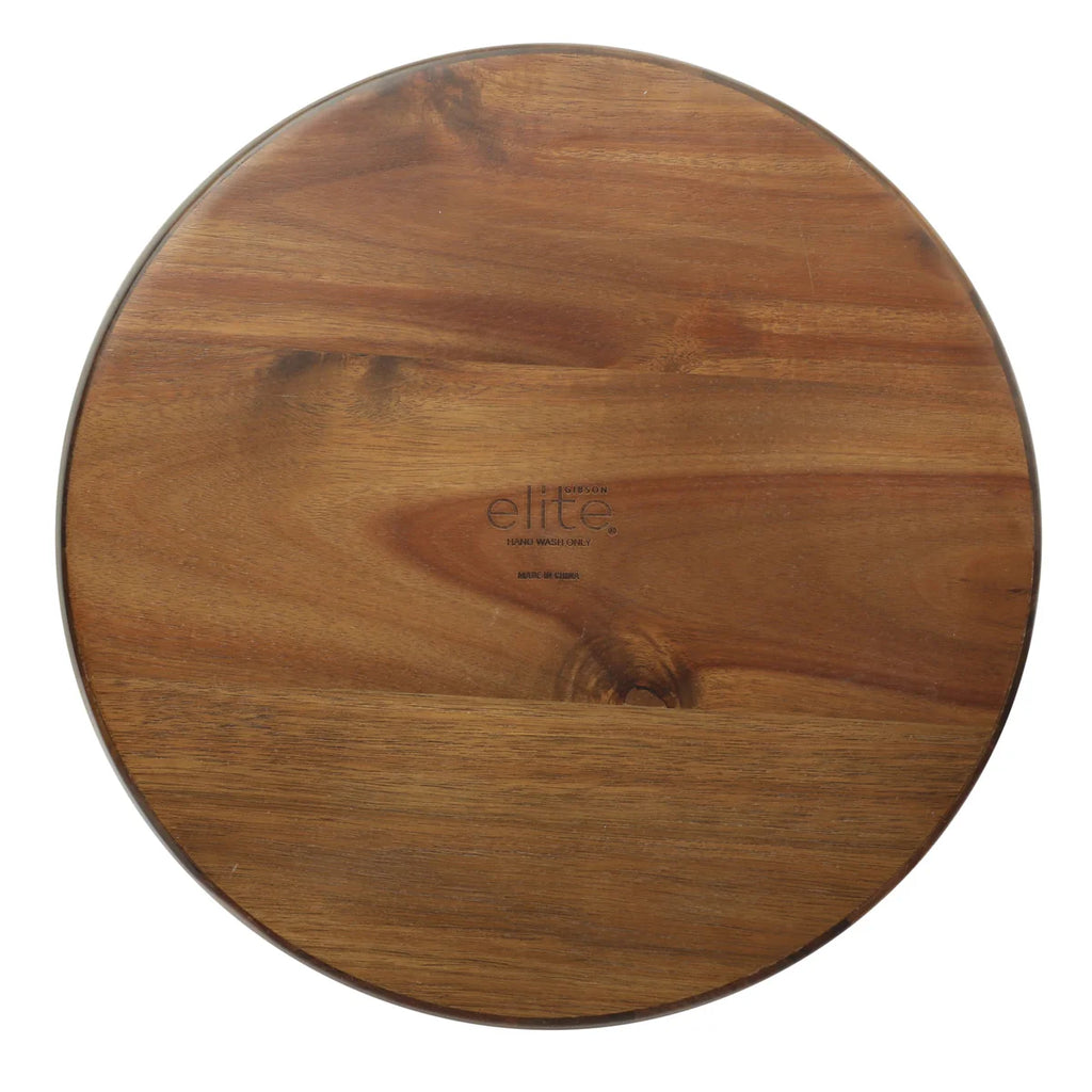 Gibson Home Laurelton Juego de 3 piezas grandes de madera de acacia de 13" para servir ensaladas con 2 herramientas para servir