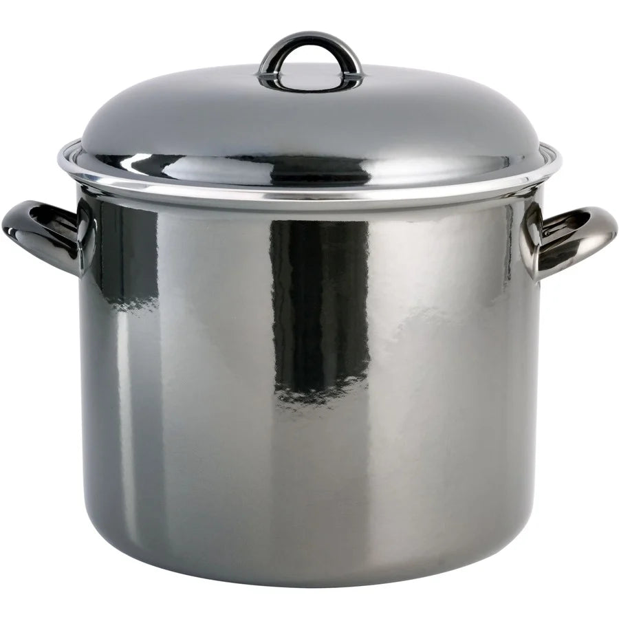 Olla de acero esmaltado con tapa de 11 L