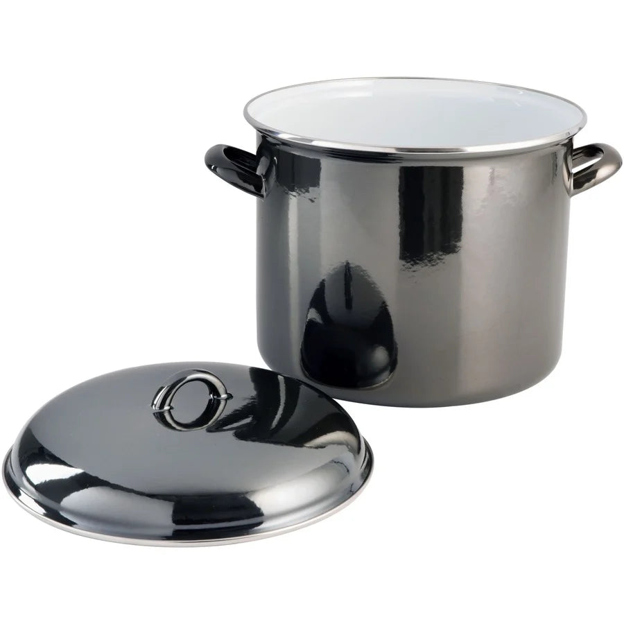 Olla de acero esmaltado con tapa de 11 L