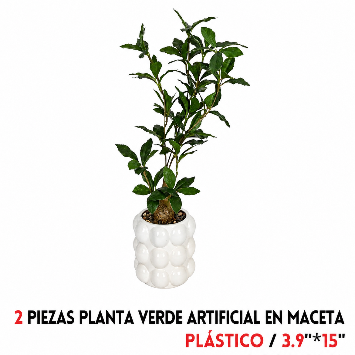Maceta con planta artificial