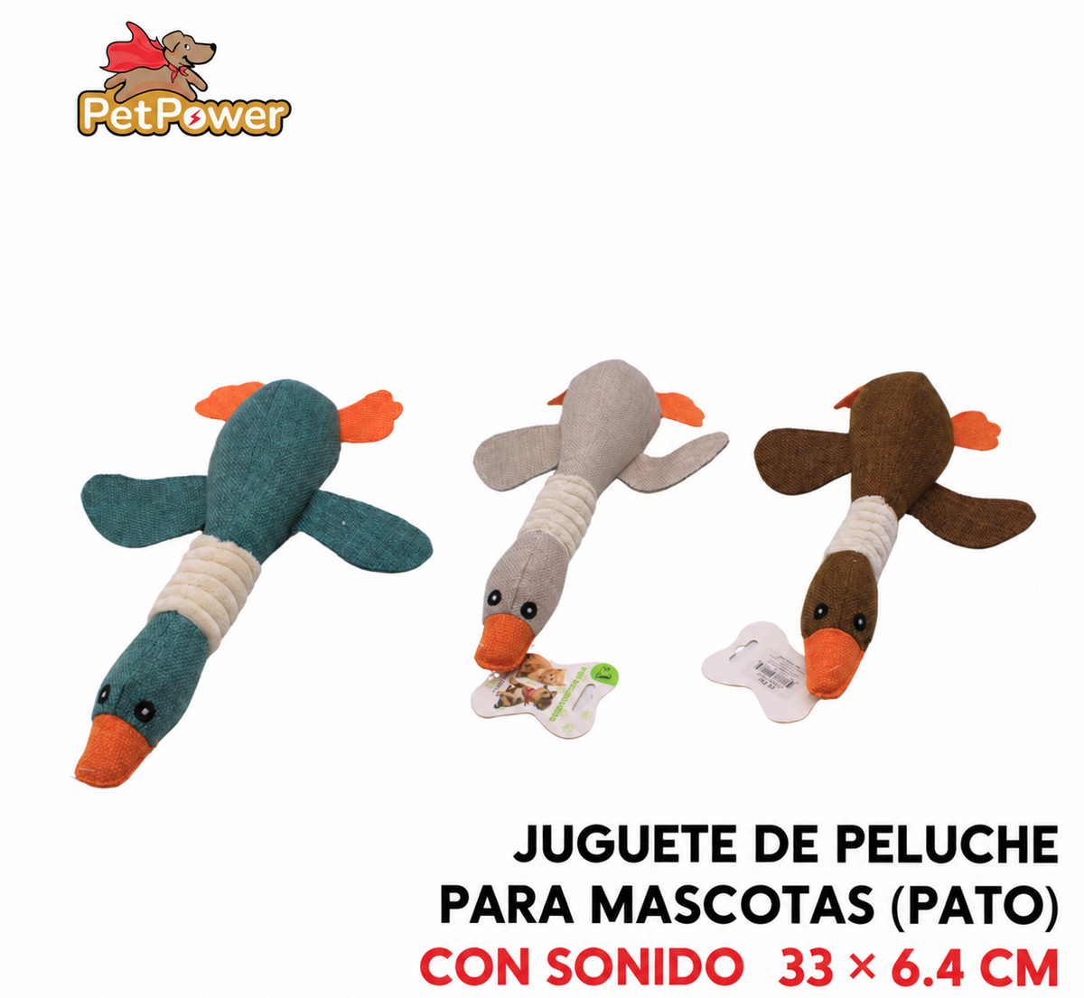 Pato de juguete de peluche para mascotas