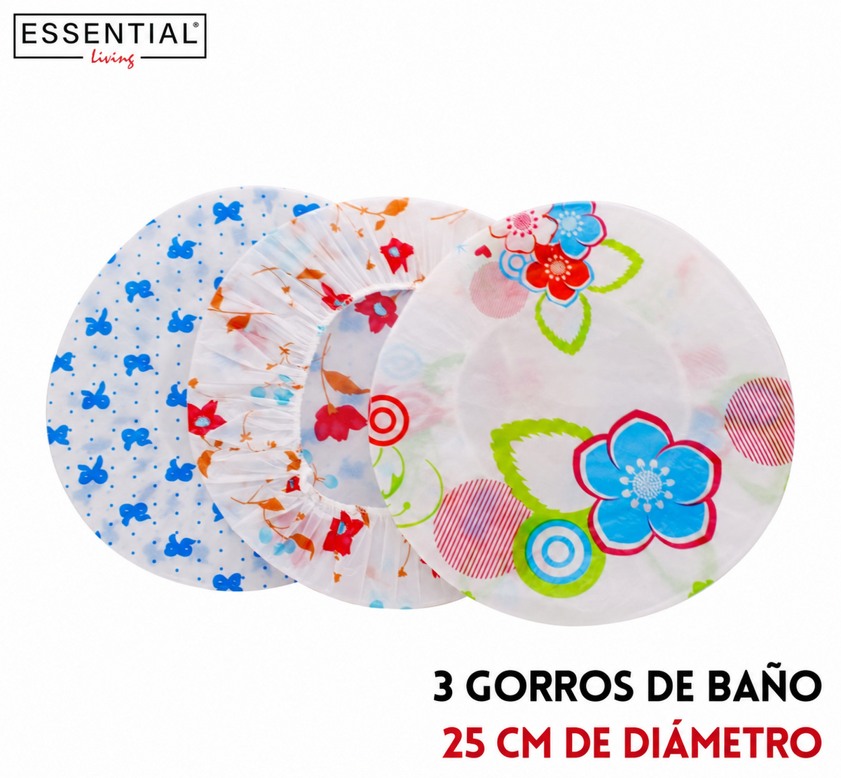 3 gorros de baño
