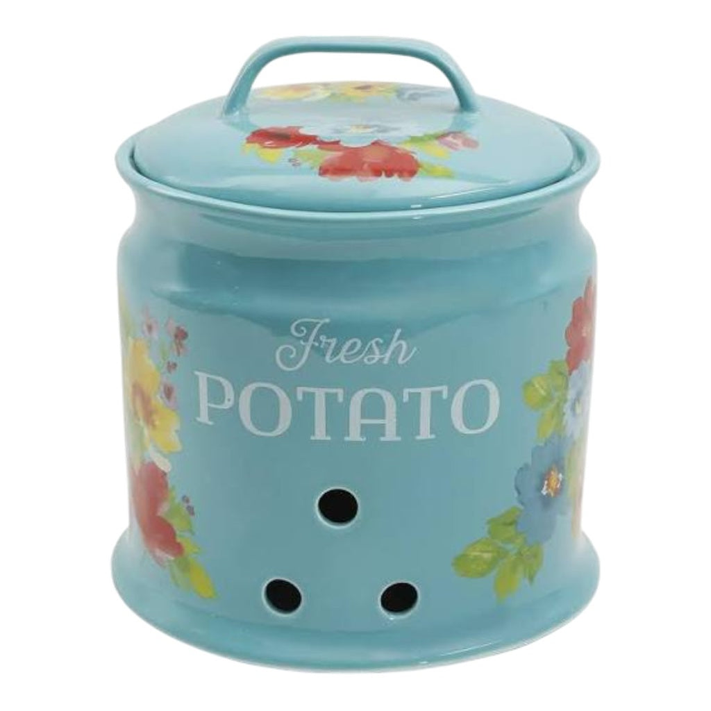 Recipiente para patatas The Pioneer Woman Breezy Blossoms de 24 cm de gres decorado