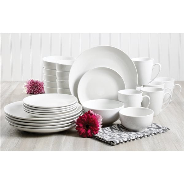 Vajilla de cerámica blanca 30 piezas Ogalla Gibson Home