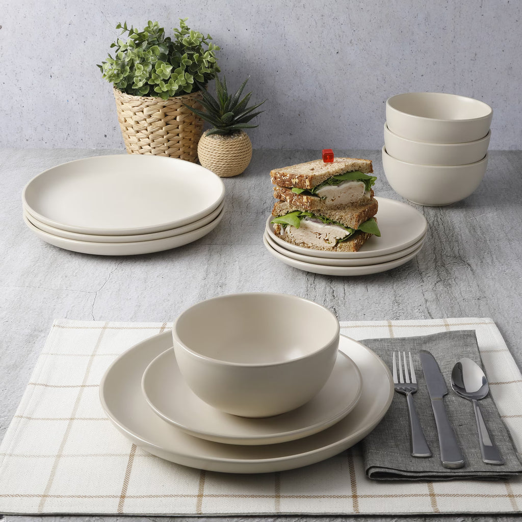 Vajilla de 12 piezas Better Homes & Gardens Zuri, crema