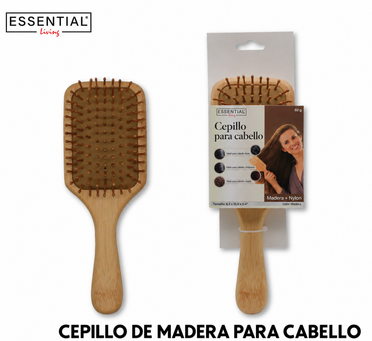 Cepillo de madera para cabello
