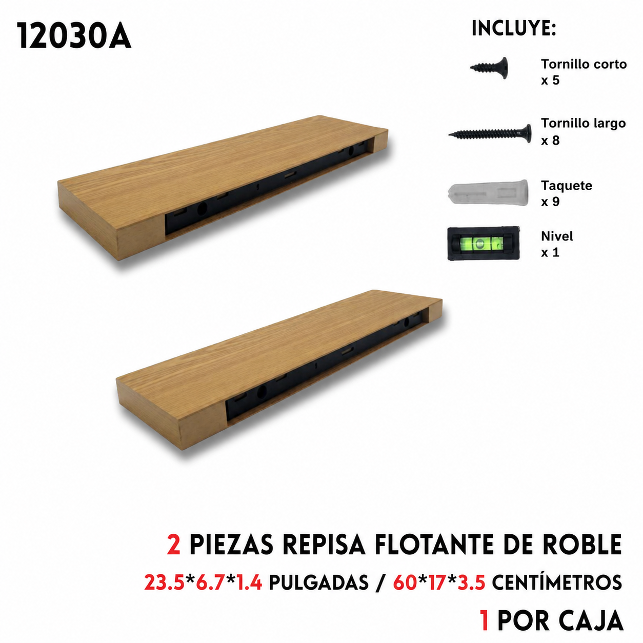 Repisa de 2 piezas de madera, varios colores