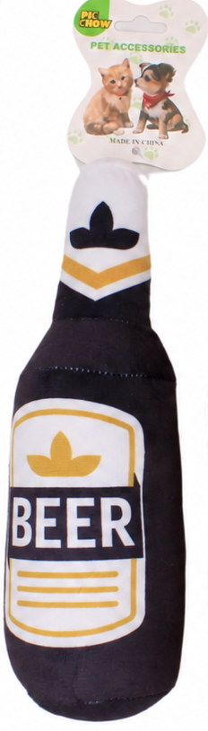 Juguete para mascota con forma de cerveza