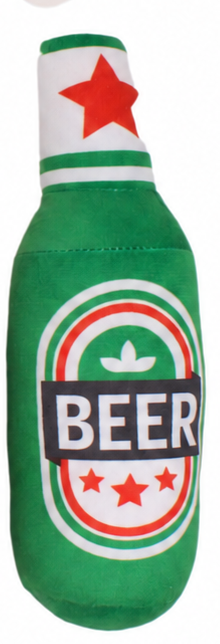 Juguete para mascota con forma de cerveza