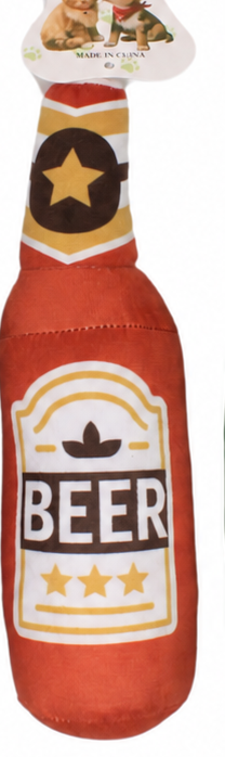 Juguete para mascota con forma de cerveza