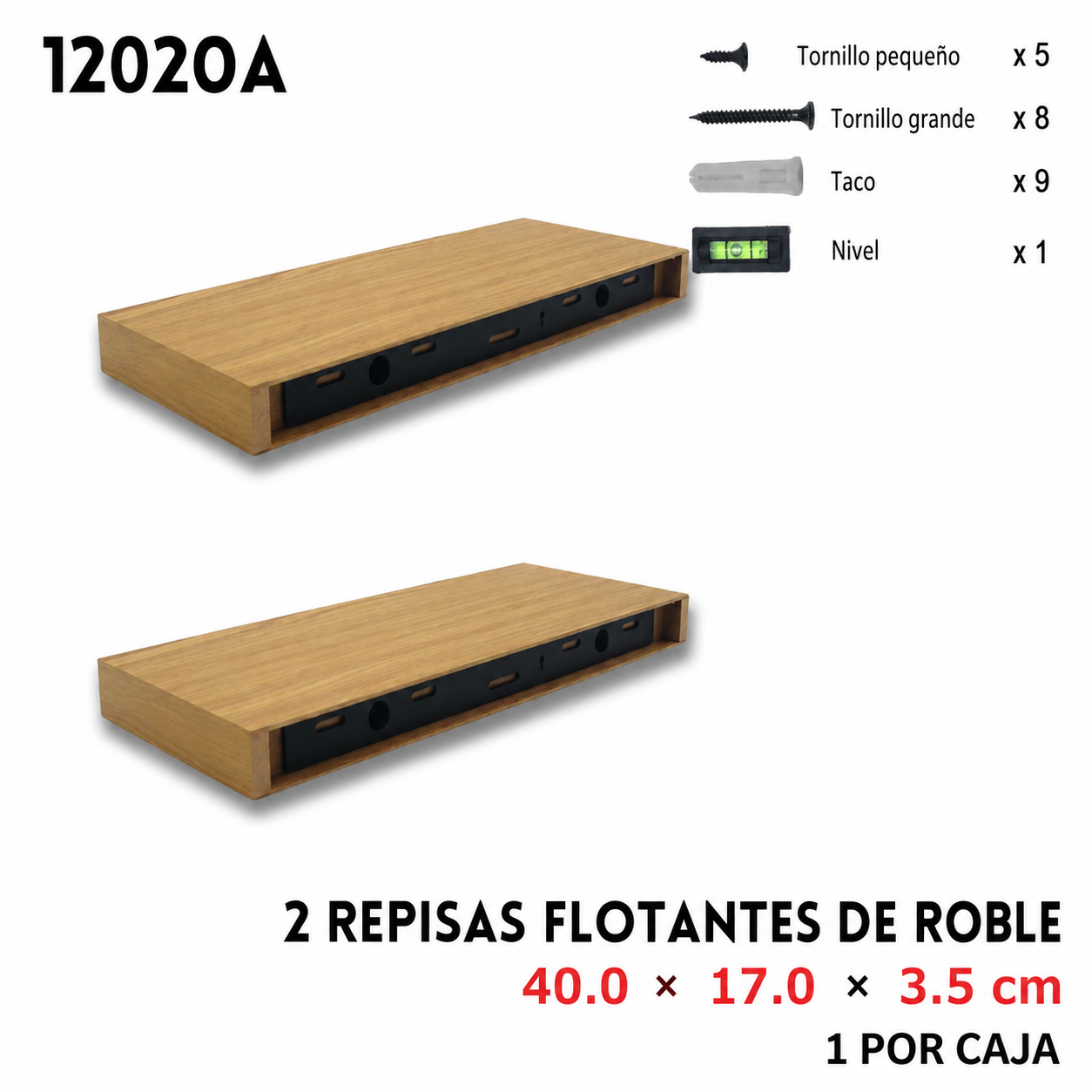 Repisas de madera de 2 piezas, varios colores