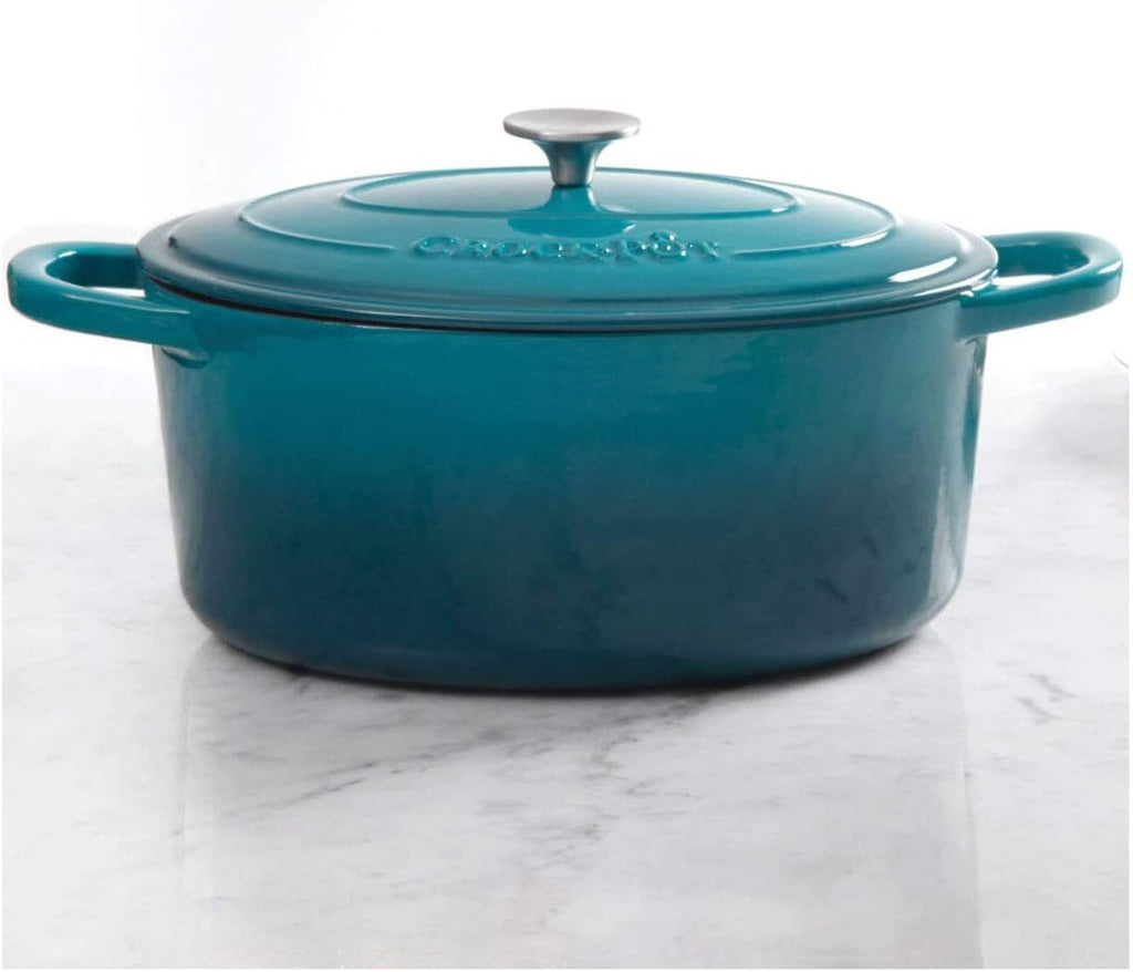 Olla de hierro fundido esmaltada turquesa con tapa Crockpot 6.6 l