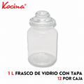 Frasco de vidrio con tapa de 1L