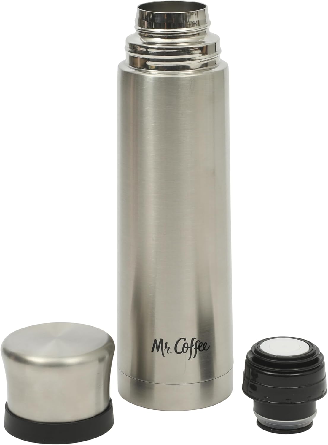 Botella térmica de acero inoxidable Mr. Coffee Silverleaf de 680 ml de doble pared con taza de viaje - Varios colores