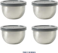 Mini bowls de acero inoxidable con tapas grises para almacenamiento