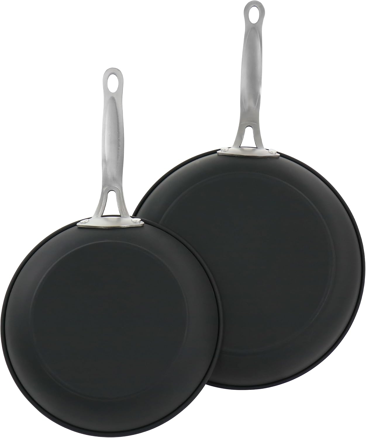 Juego de 2 sartenes antiadherentes de acero al carbono en cobre Gibson Home Chestnut
