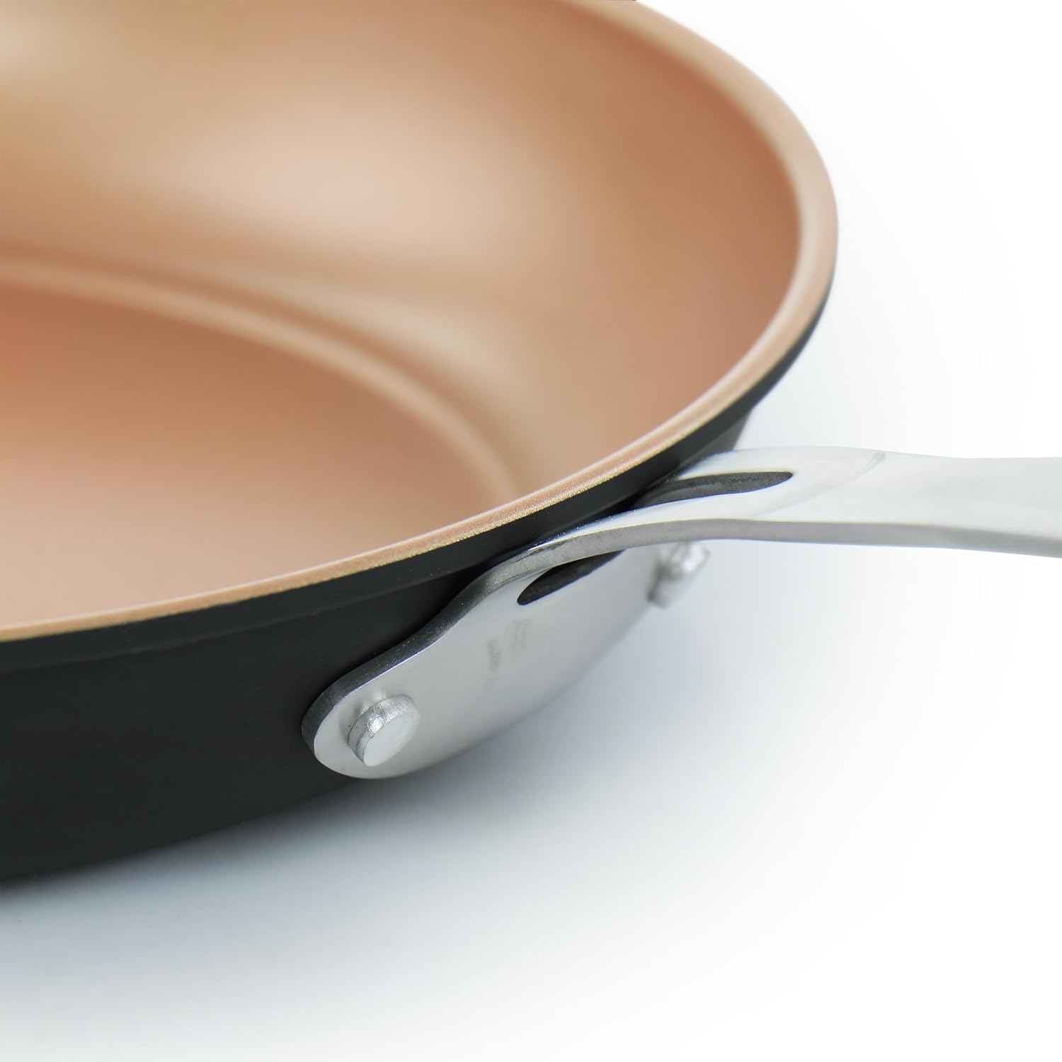 Juego de 2 sartenes antiadherentes de acero al carbono en cobre Gibson Home Chestnut
