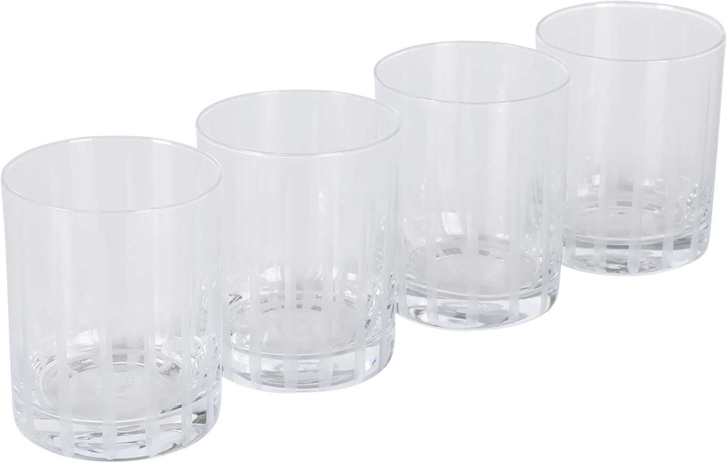 Babish 4 vasos de 414 ml DOF Old Fashioned para beber y whisky, cristal transparente grabado a mano