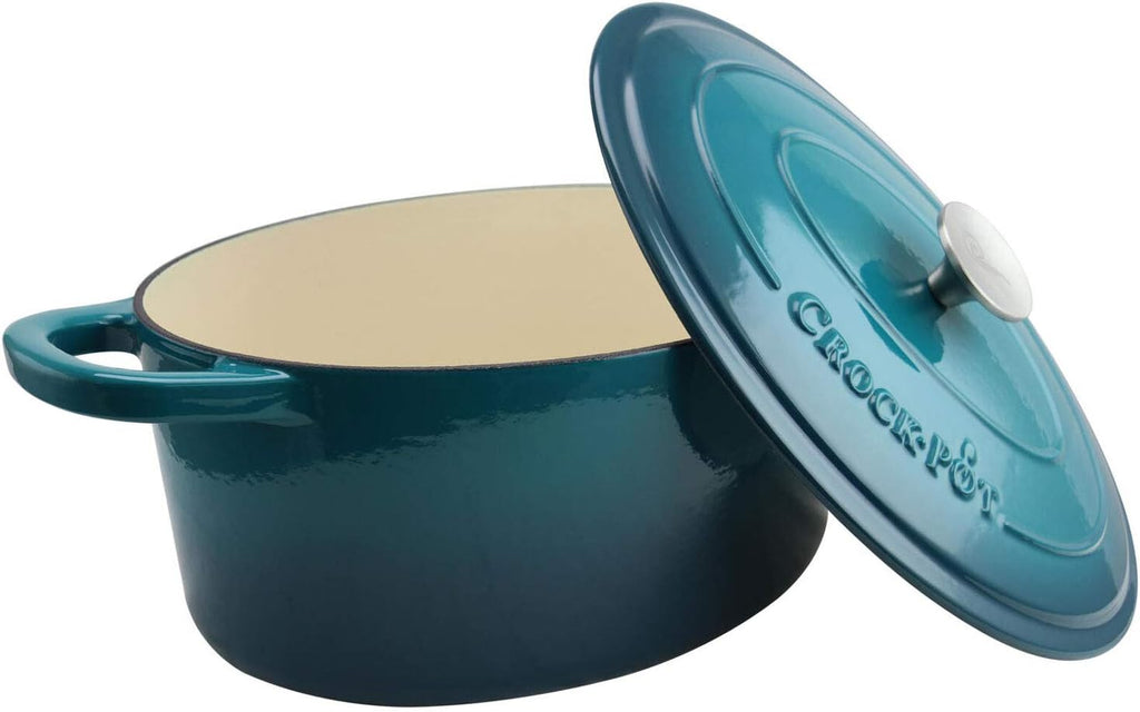 Olla de hierro fundido esmaltada turquesa con tapa Crockpot 6.6 l