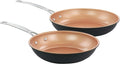 Juego de 2 sartenes antiadherentes de acero al carbono en cobre Gibson Home Chestnut