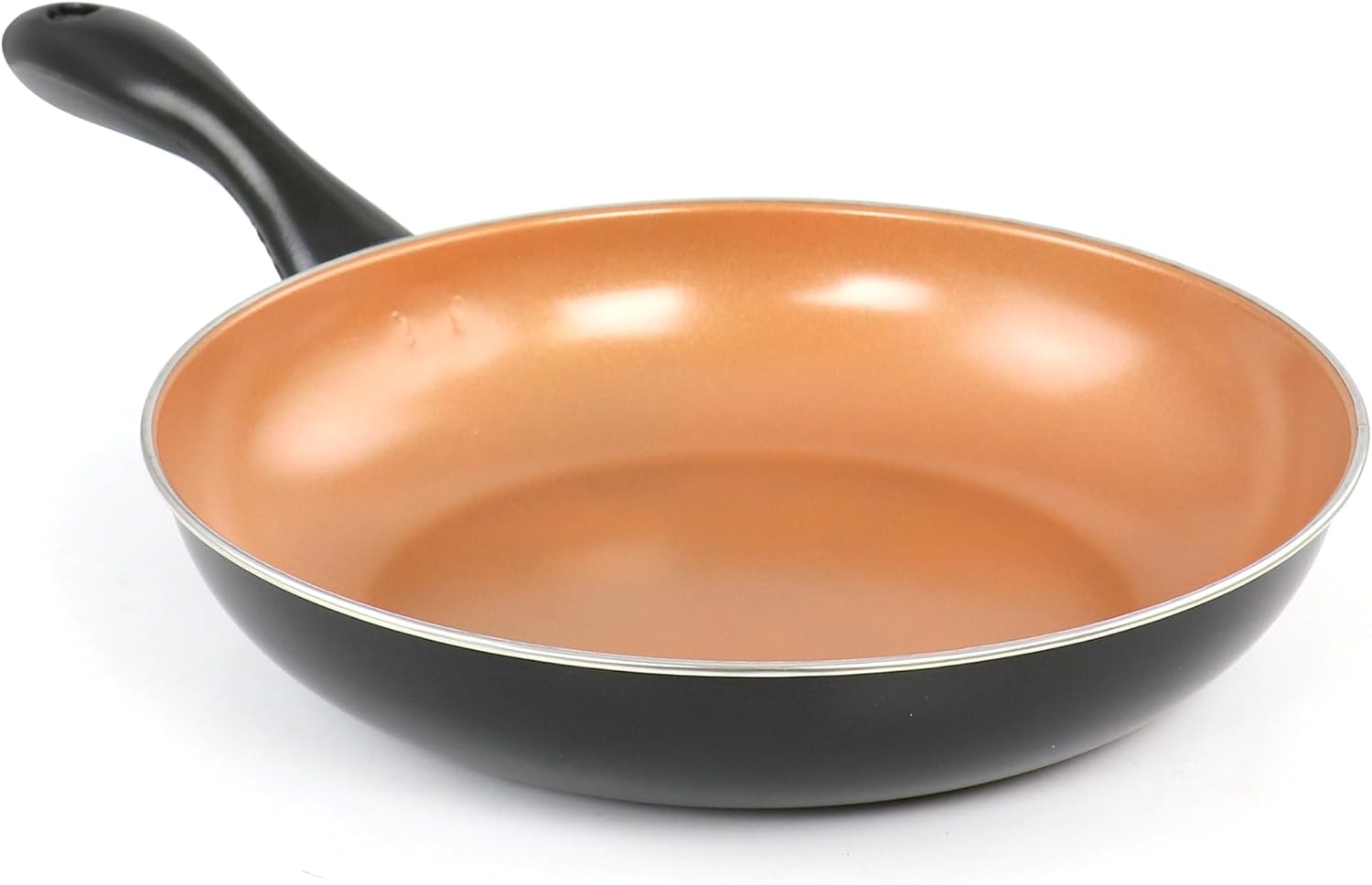 Juego de utensilios de cocina antiadherentes de acero al carbono Gibson Home Armada de 7 piezas en negro y cobre