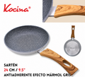 Sartén antiadherente de mármol gris