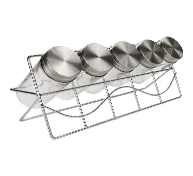 Set de 5 especieros con rack de acero Bonita Home