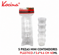 Mini contenedores de plastico  5 piezas Kocina