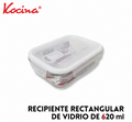 Recipiente rectangular de vidrio de 620 ml