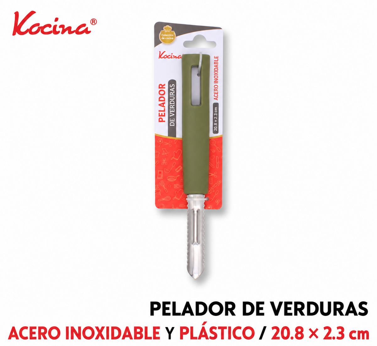 Pelador de verduras acero inoxidable y plástico