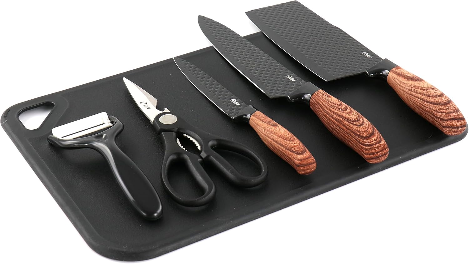 Juego de cubiertos de acero inoxidable negro Oster Gunderson de 6 piezas