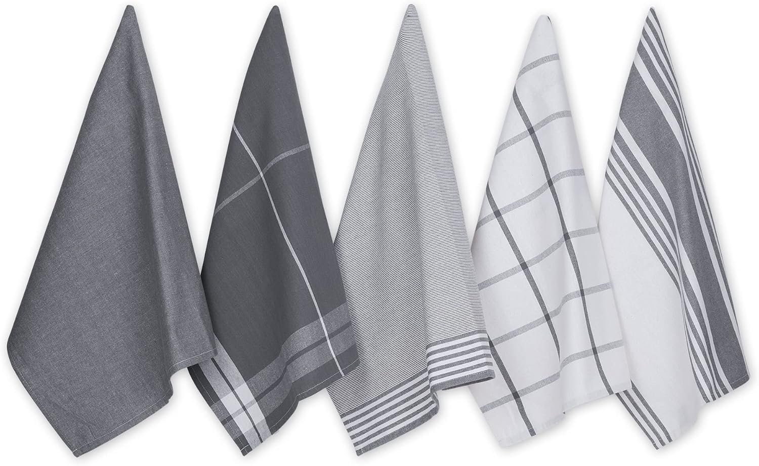 Set de 5 toallas para cocina grises