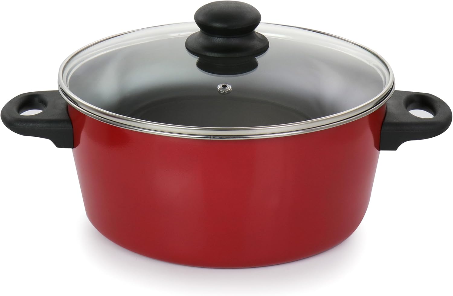 Juego de utensilios de cocina antiadherentes de acero al carbono Gibson Home Armada de 7 piezas en color rojo