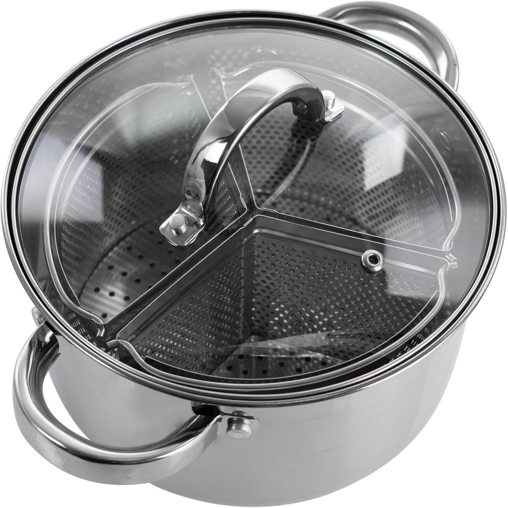 Olla Holandes de acero inoxidable con tapa y 3 divisores de seccion 3.7 l Oster
