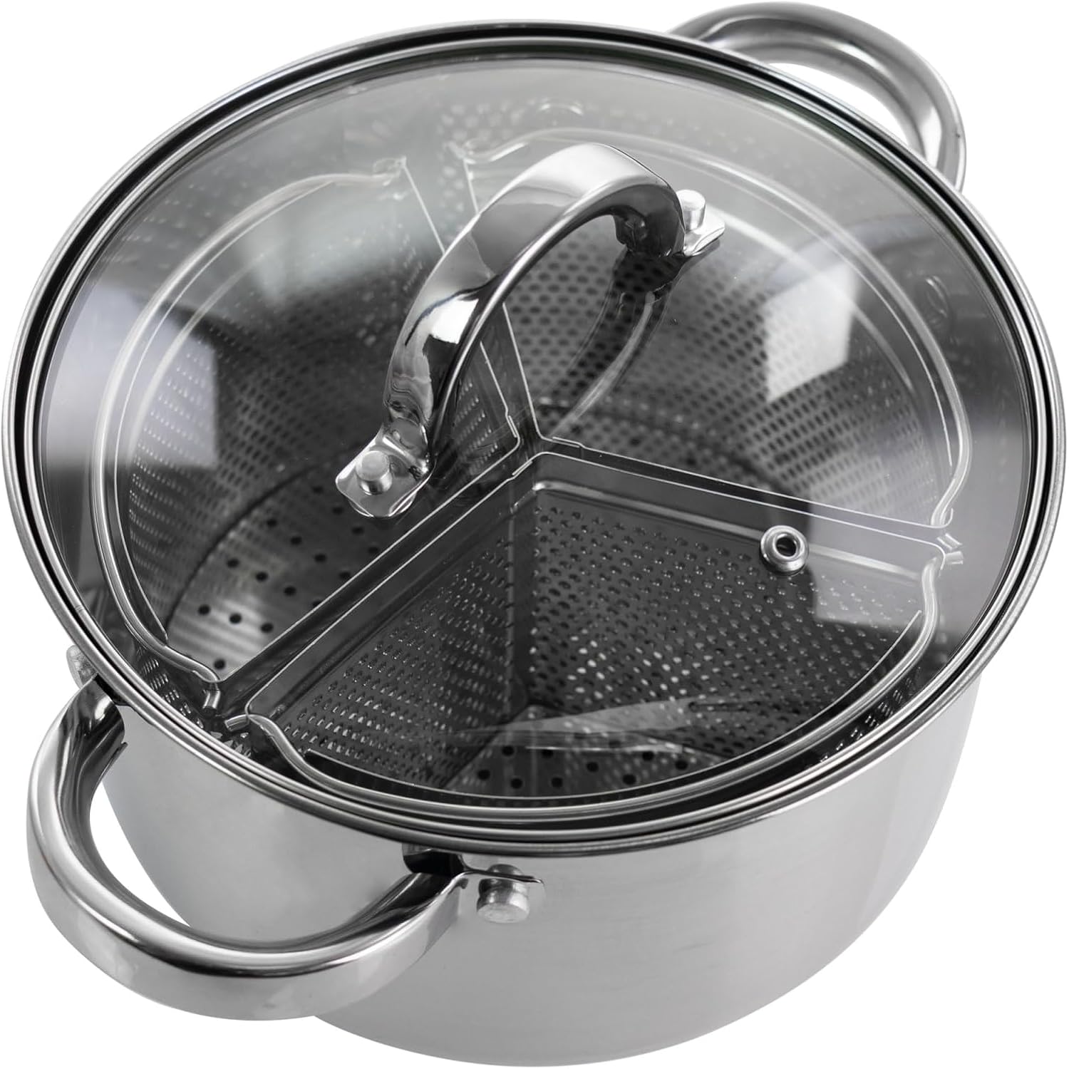 Olla Holandes de acero inoxidable con tapa y 3 divisores de seccion 3.7 l Oster