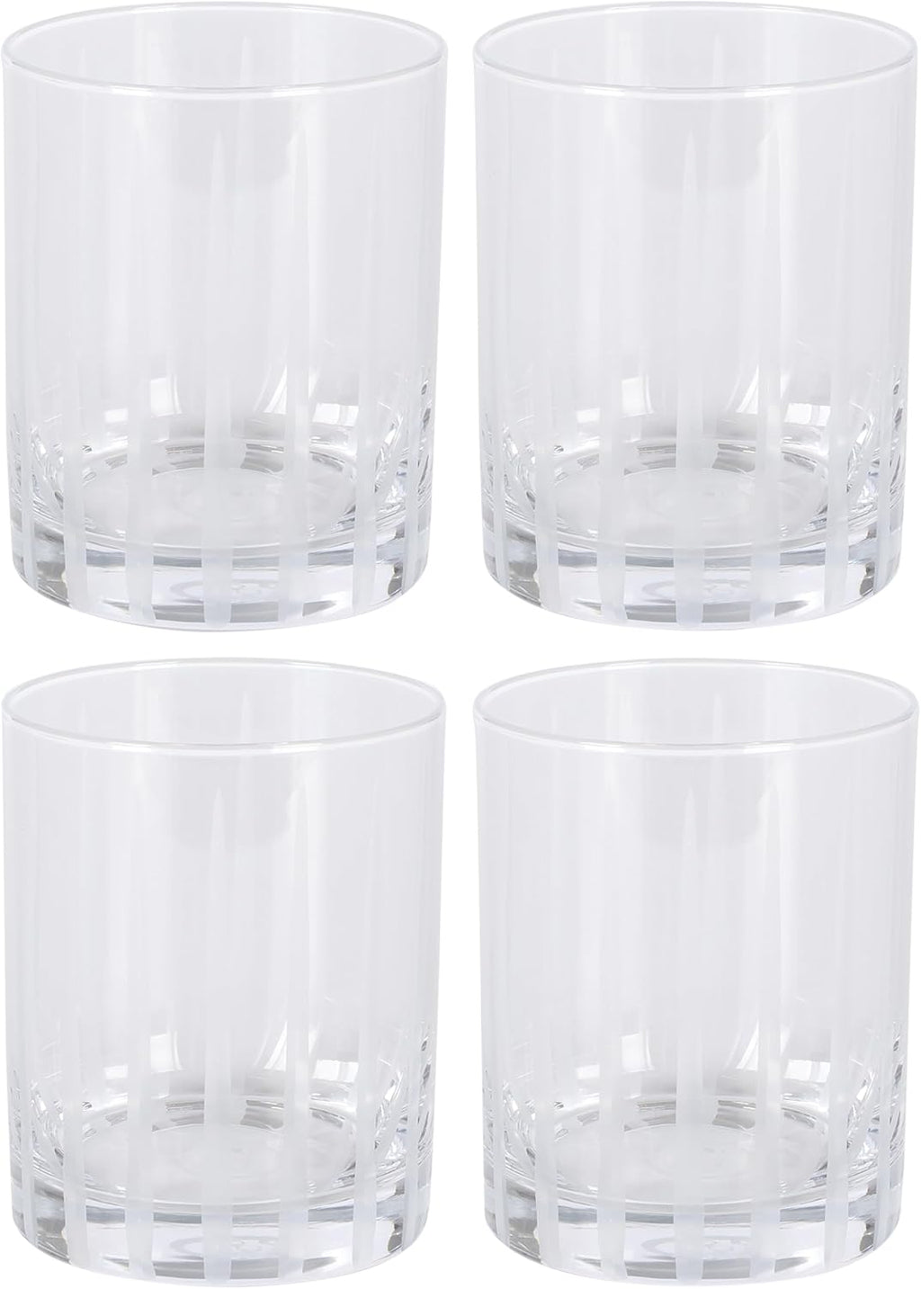 Babish 4 vasos de 414 ml DOF Old Fashioned para beber y whisky, cristal transparente grabado a mano