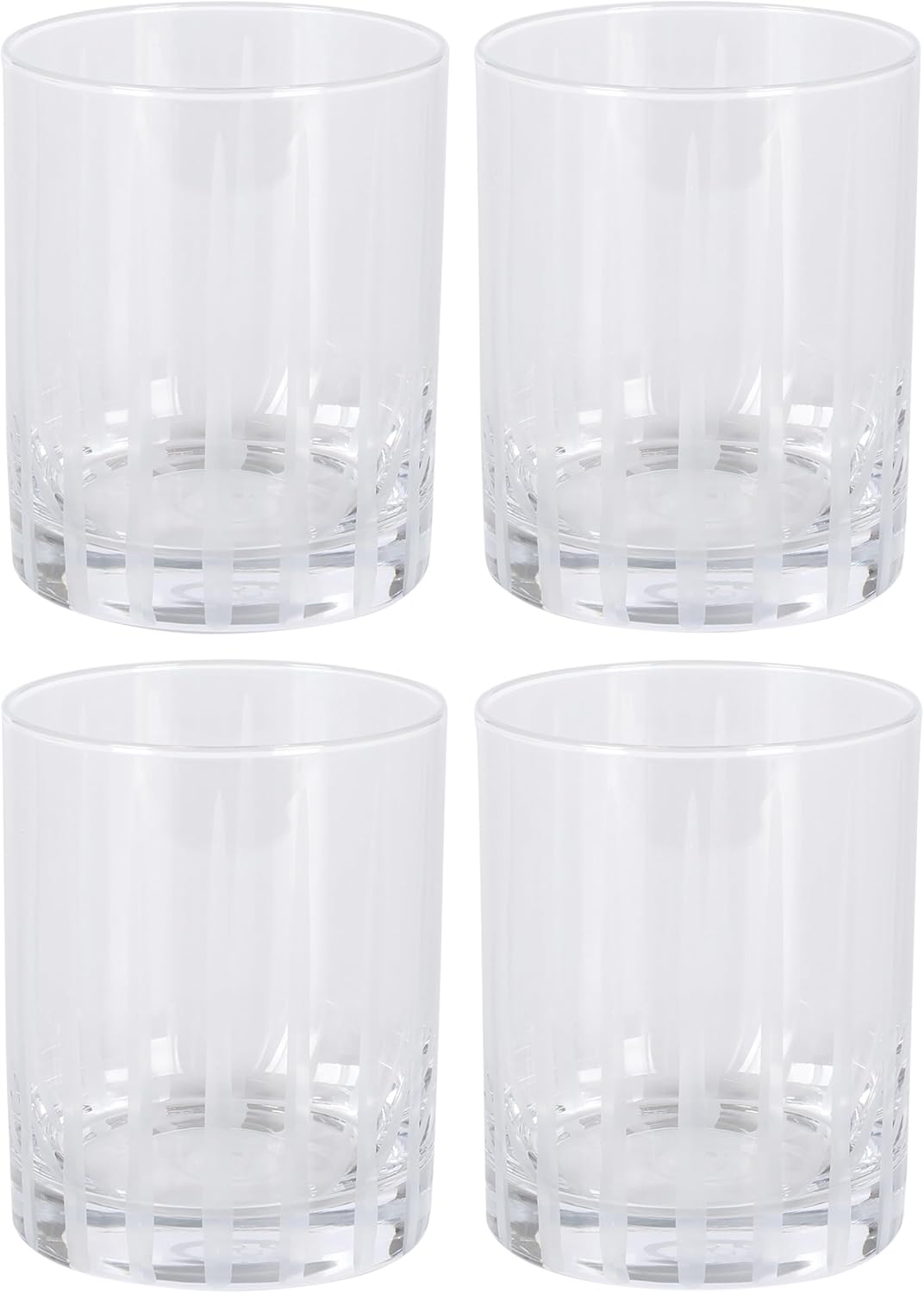 Babish 4 vasos de 414 ml DOF Old Fashioned para beber y whisky, cristal transparente grabado a mano