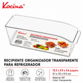 Recipiente organizador transparente para refrigerador