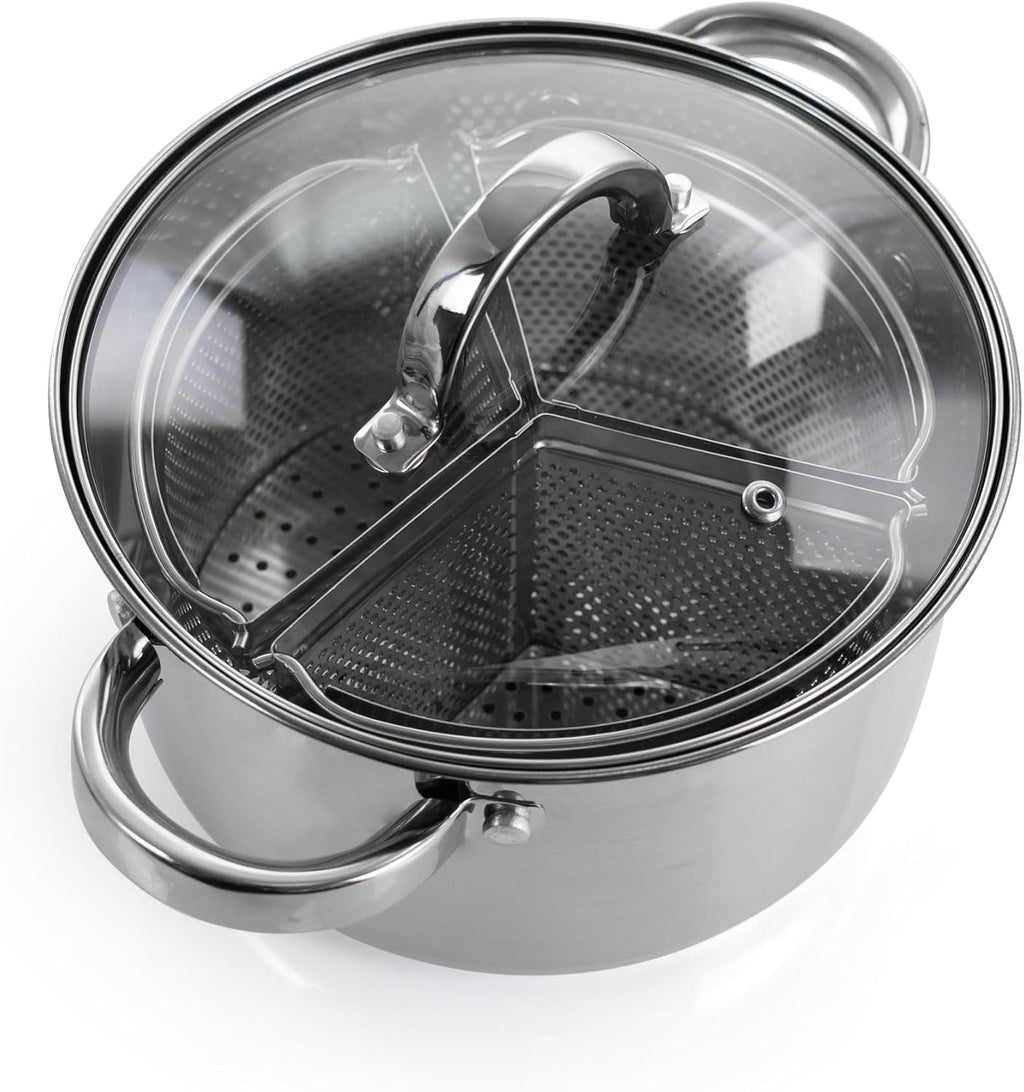 Olla Holandes de acero inoxidable con tapa y 3 divisores de seccion 3.7 l Oster