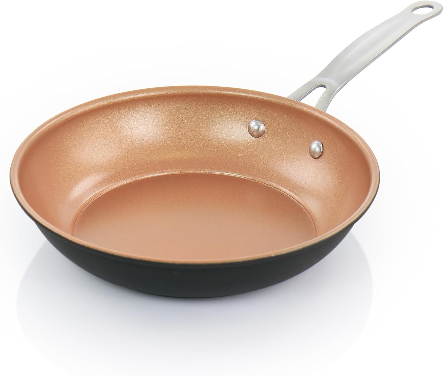 Juego de 2 sartenes antiadherentes de acero al carbono en cobre Gibson Home Chestnut