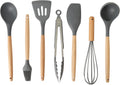 Set de utensilios para cocina de madera y silicona Gibson Home 7 piezas