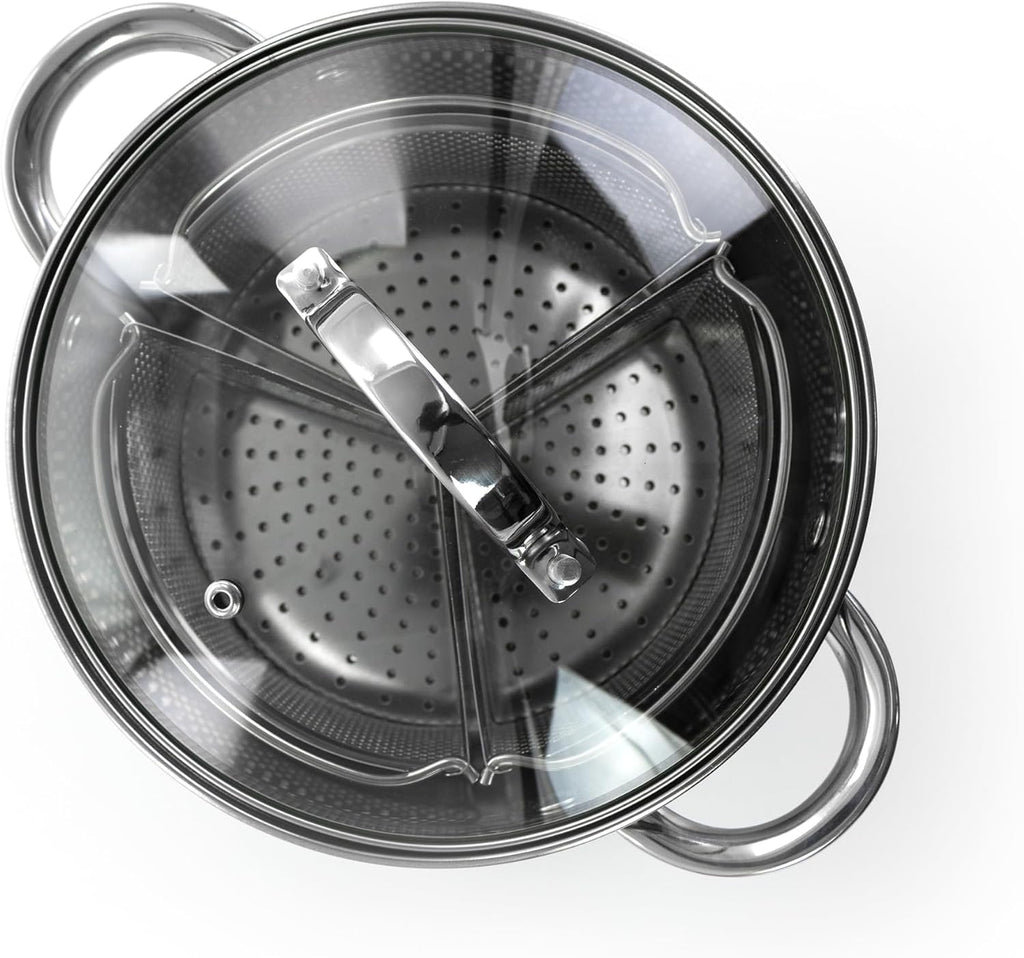 Olla Holandes de acero inoxidable con tapa y 3 divisores de seccion 3.7 l Oster