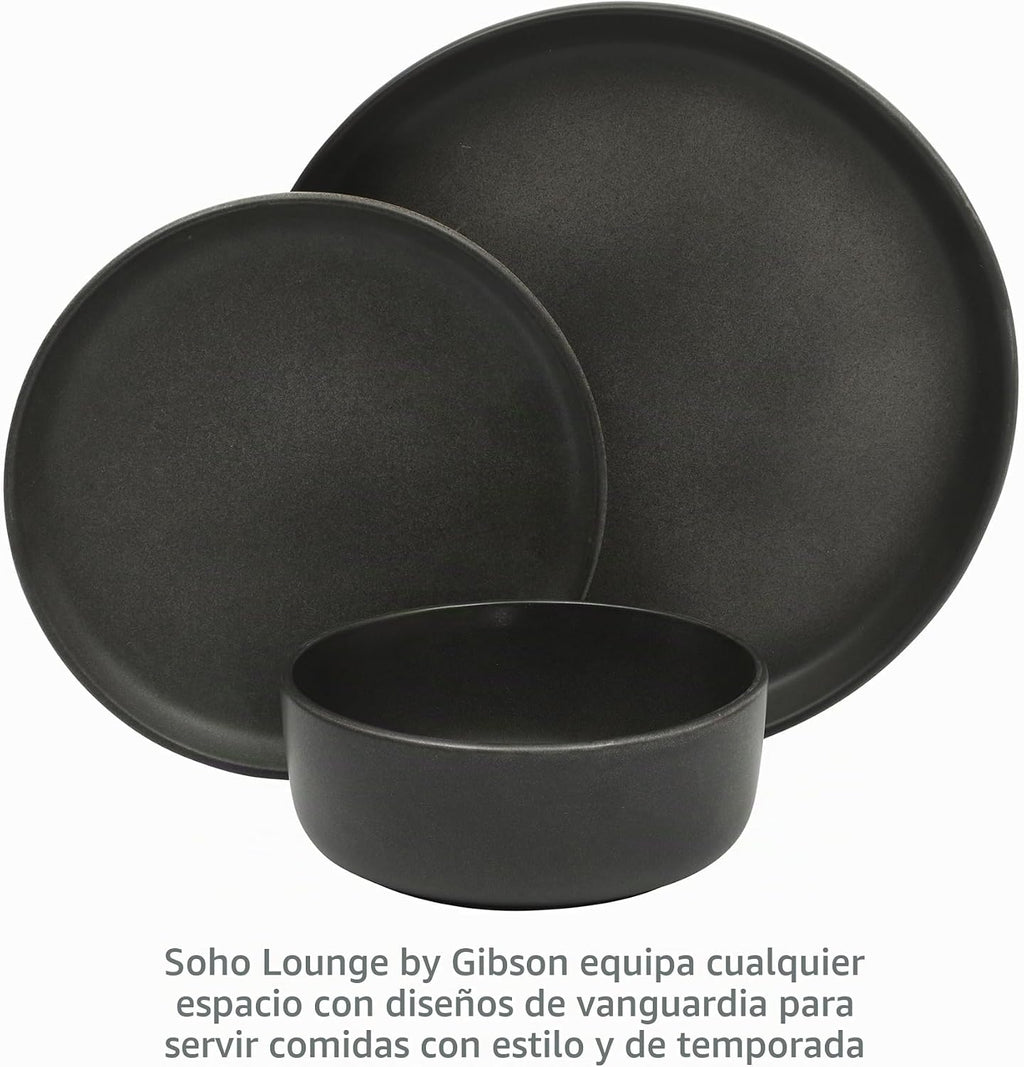 Juego de vajilla de cerámica de cerámica de 12 piezas Gibson Elite Pasco