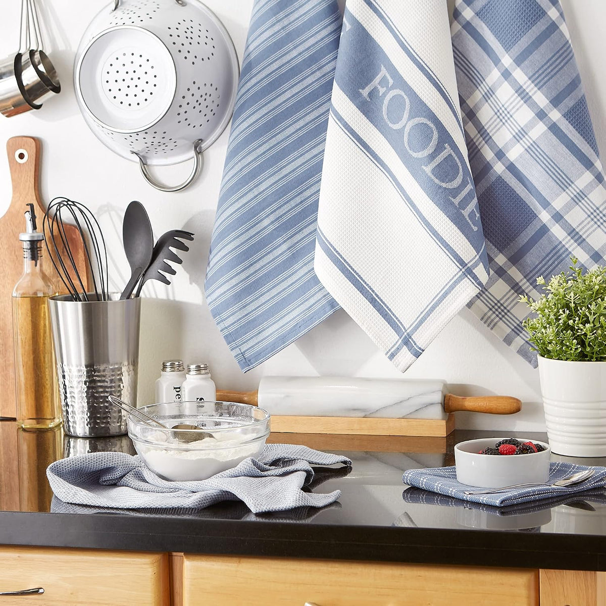 Set 5 toallas para cocina Blue Foodie