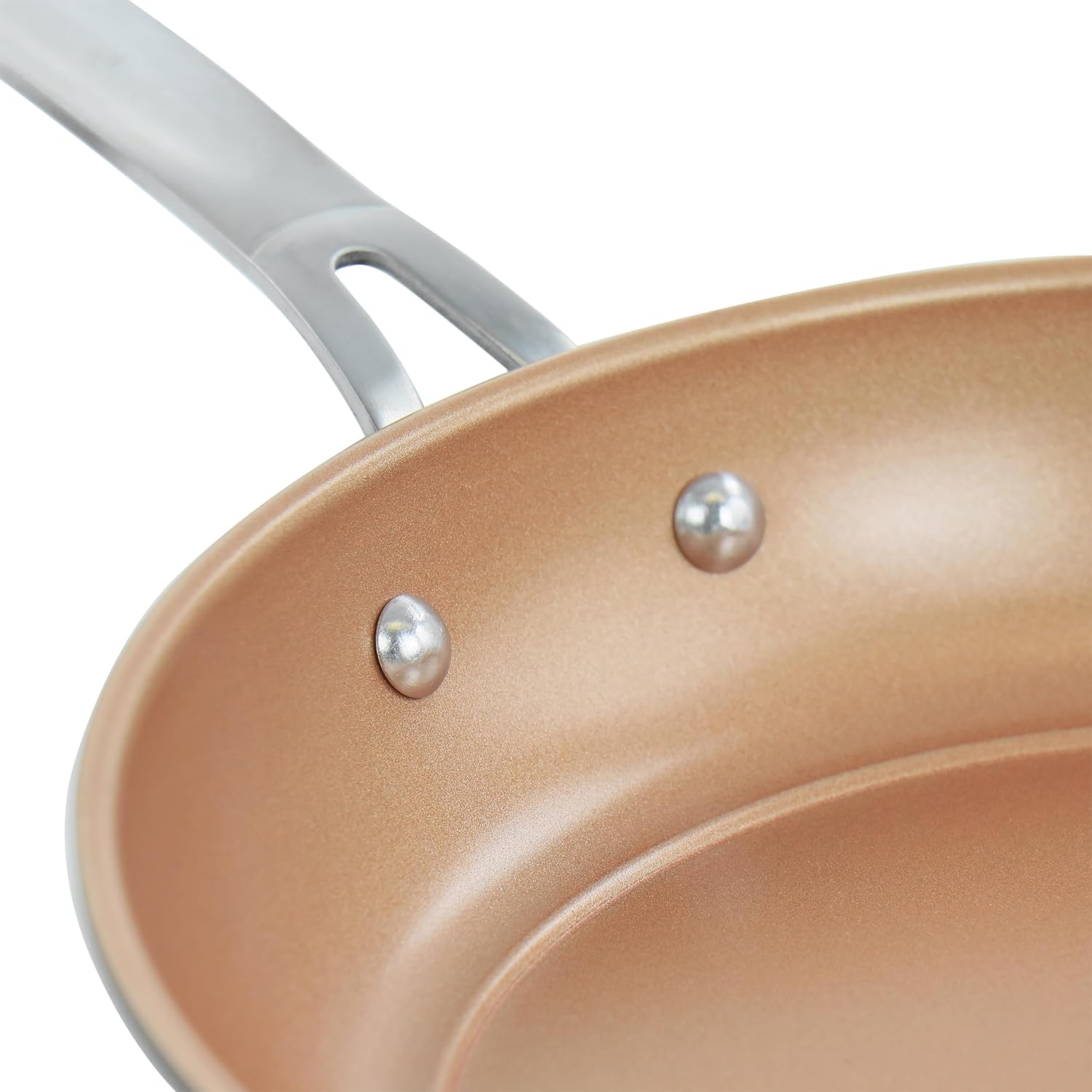 Juego de 2 sartenes antiadherentes de acero al carbono en cobre Gibson Home Chestnut