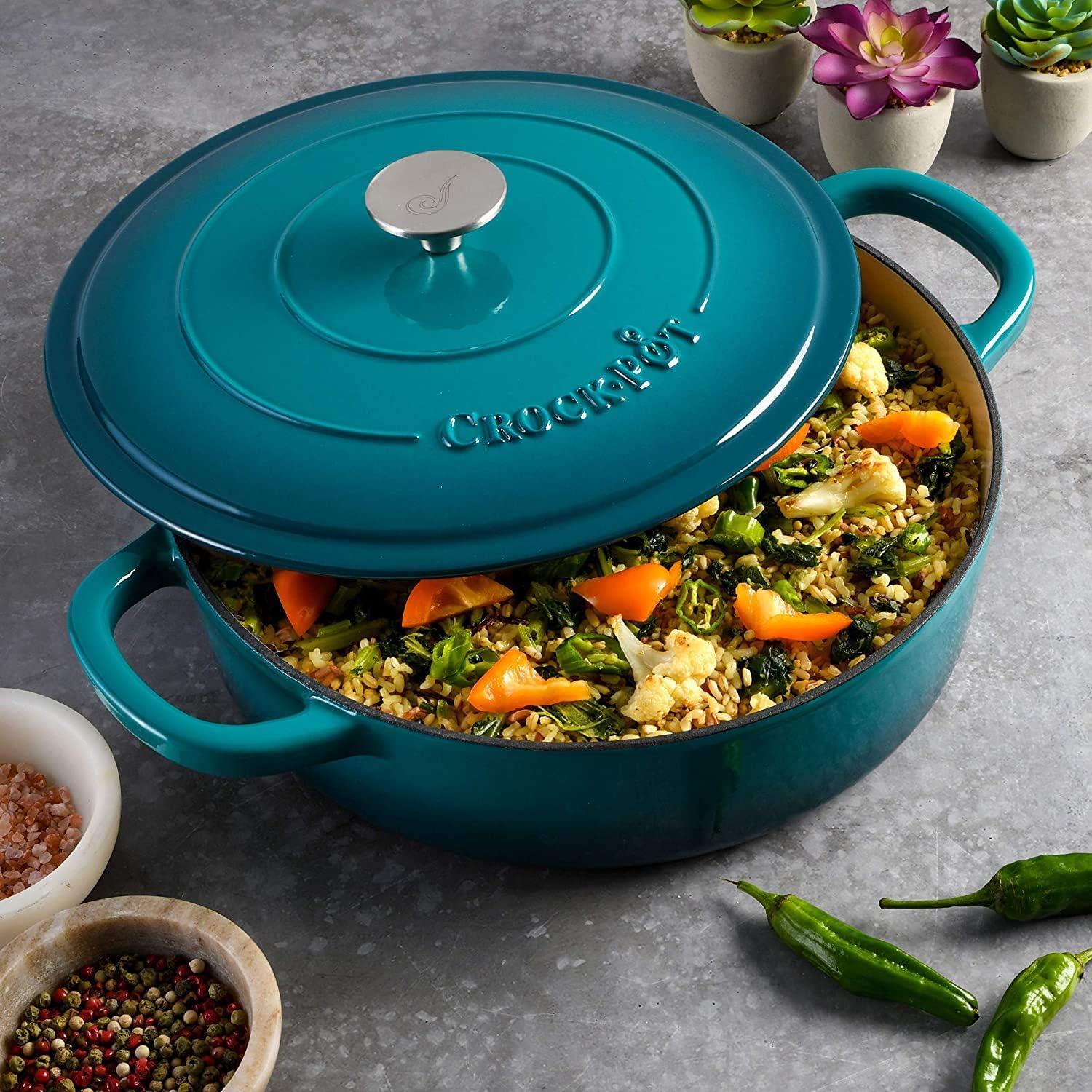 Braiser de hierro fundido Crock Pot 4.7 l